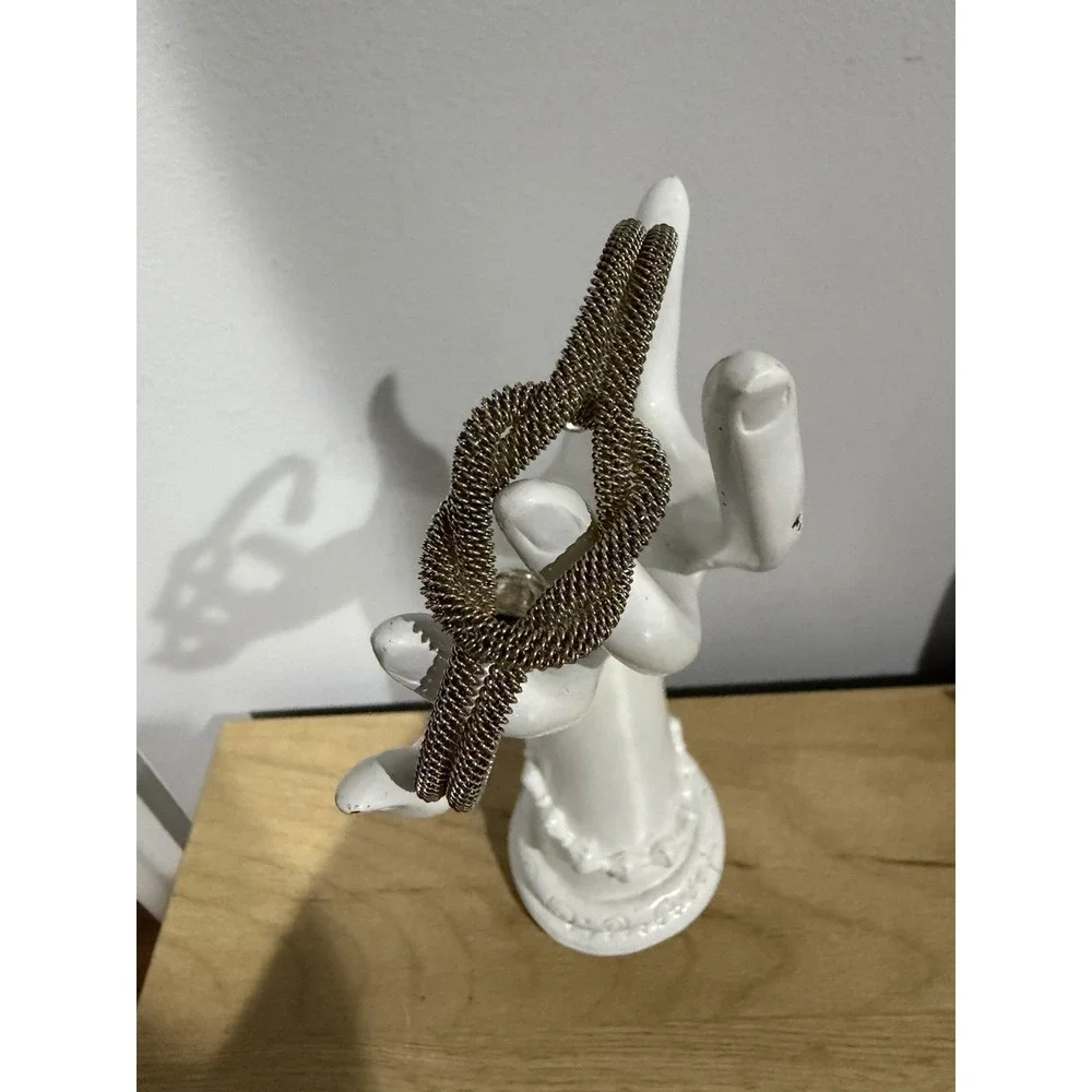 FLEXIBLE STERLING SILVER 925 MESH KNOT CUFF BRACELET 7